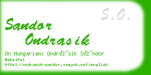 sandor ondrasik business card